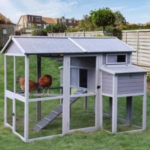 25.7 Square Feet Chicken Coop with Chicken Run For Up To 6 Chickens For Sale